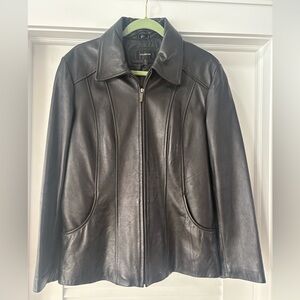 Colebrook Black Leather Zipper Front Jacket